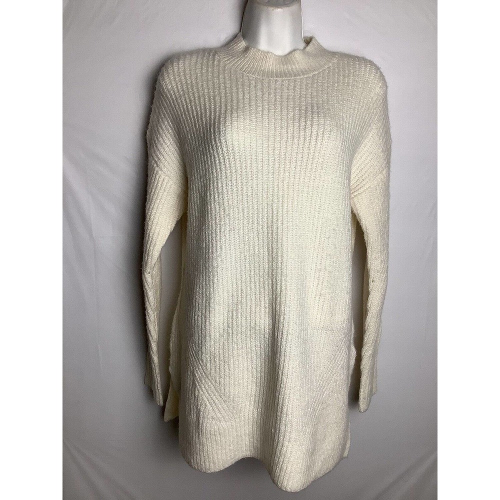 Womens Size XS Old Navy Off White Long Sleeve Stretch Mock Neck Sweater